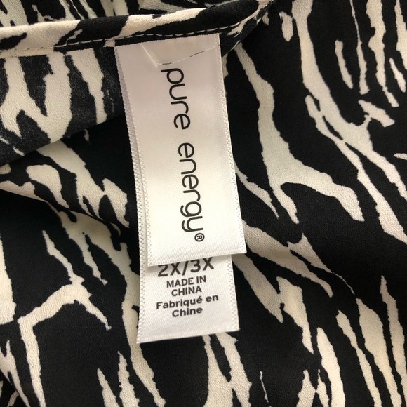 Pure Energy Kaftan Tunic Zebra Print Black White 2X 3X - Picture 11 of 11